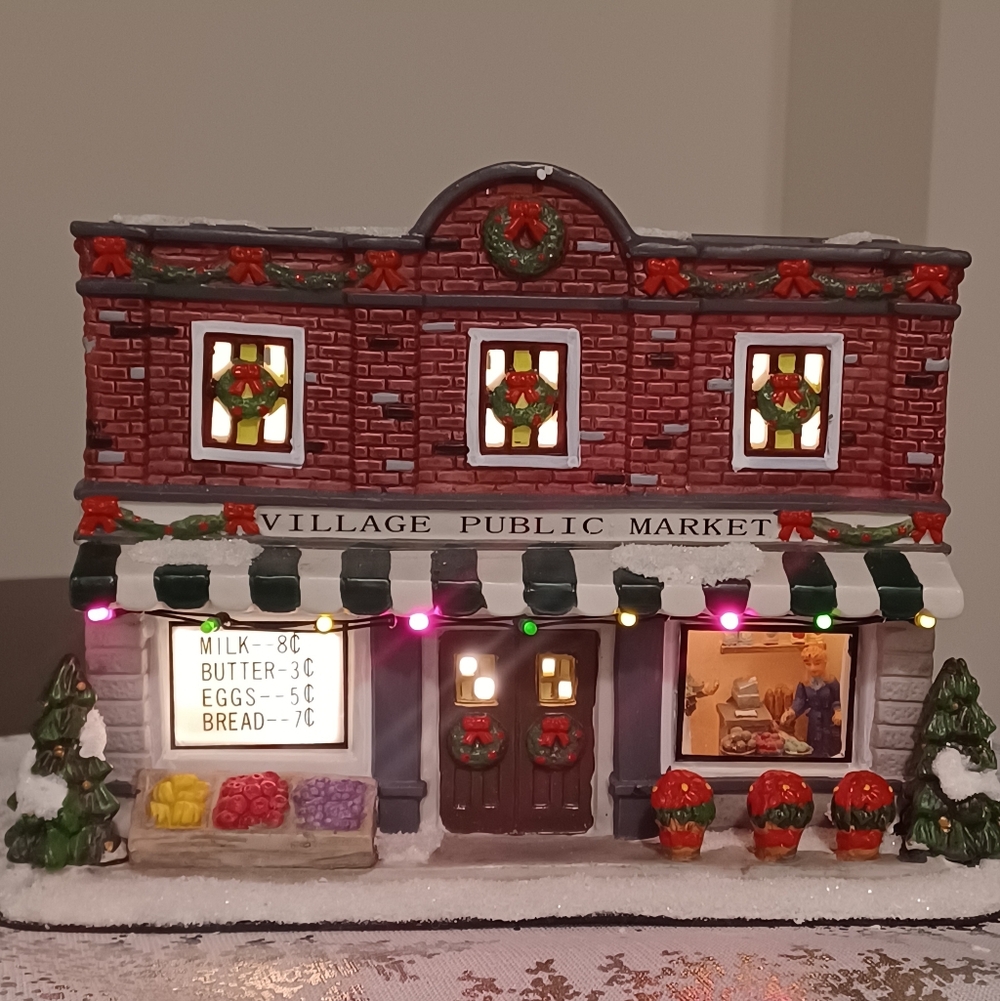 Village Public Market St. Nicholas Square Illuminated Fairy Lights Building 2012